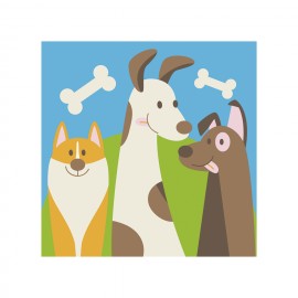PINTA POR NÚMERO KIDS 21X21 TRES PERROS