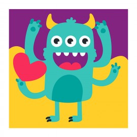 PINTA POR NÚMERO KIDS 21X21 MONSTER