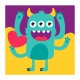 PINTA POR NÚMERO KIDS 21X21 MONSTER