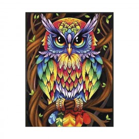 ARTE DIAMANTE  BÚHO DE COLORES 40X50