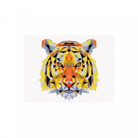 PINTA POR NÚMERO 30X40 TIGRE GEOMÉTRICO