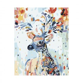 PINTA POR NÚMERO VENADO DE COLORES 40X50