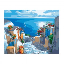 PINTA POR NUMERO 40X50 VACACIONES EN SANTORINI