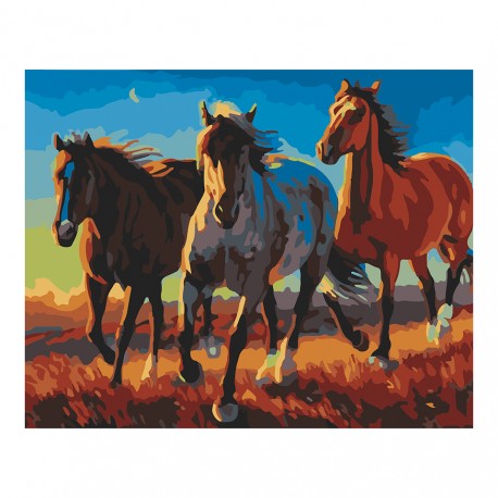 PINTA POR NUMERO 40X50 CABALLOS